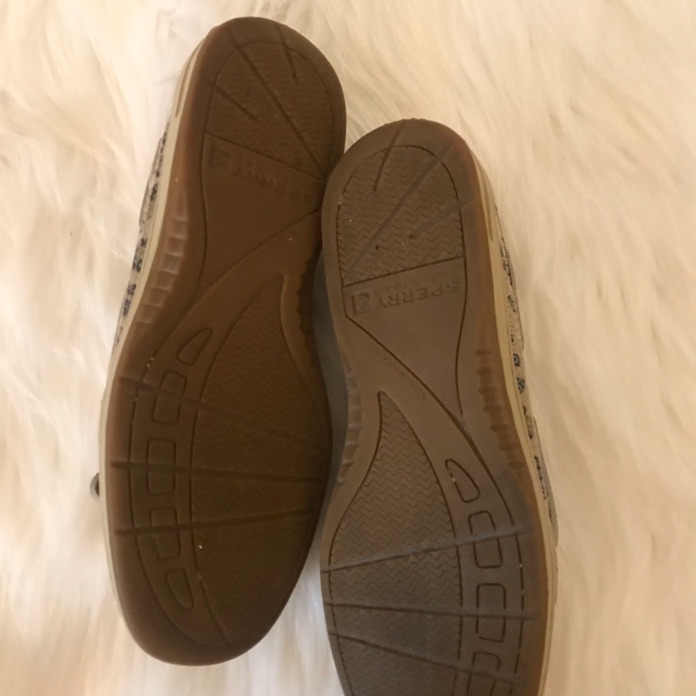 Sperry Top-Sider Tan Boat Shoes Sequin Leopard - Picture 6 of 8